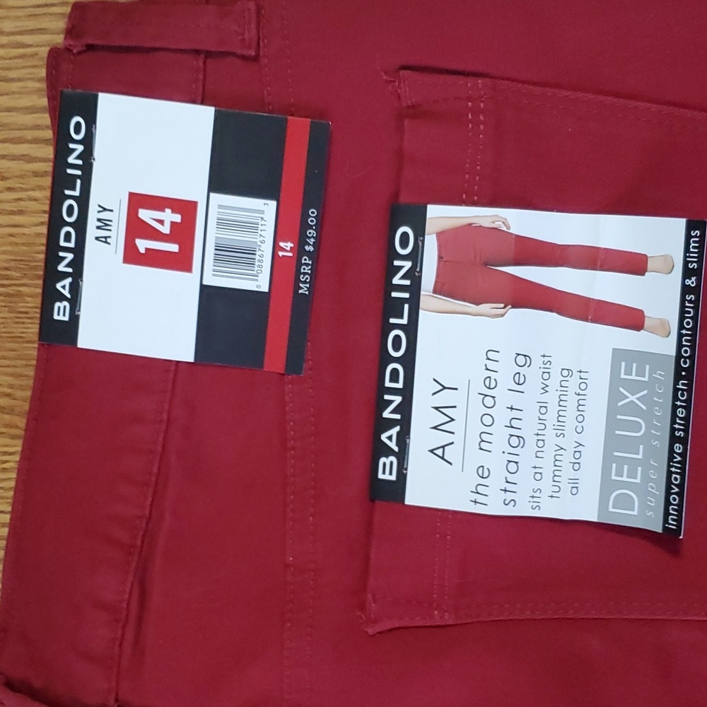 Bandolino Red Straight Leg Jean